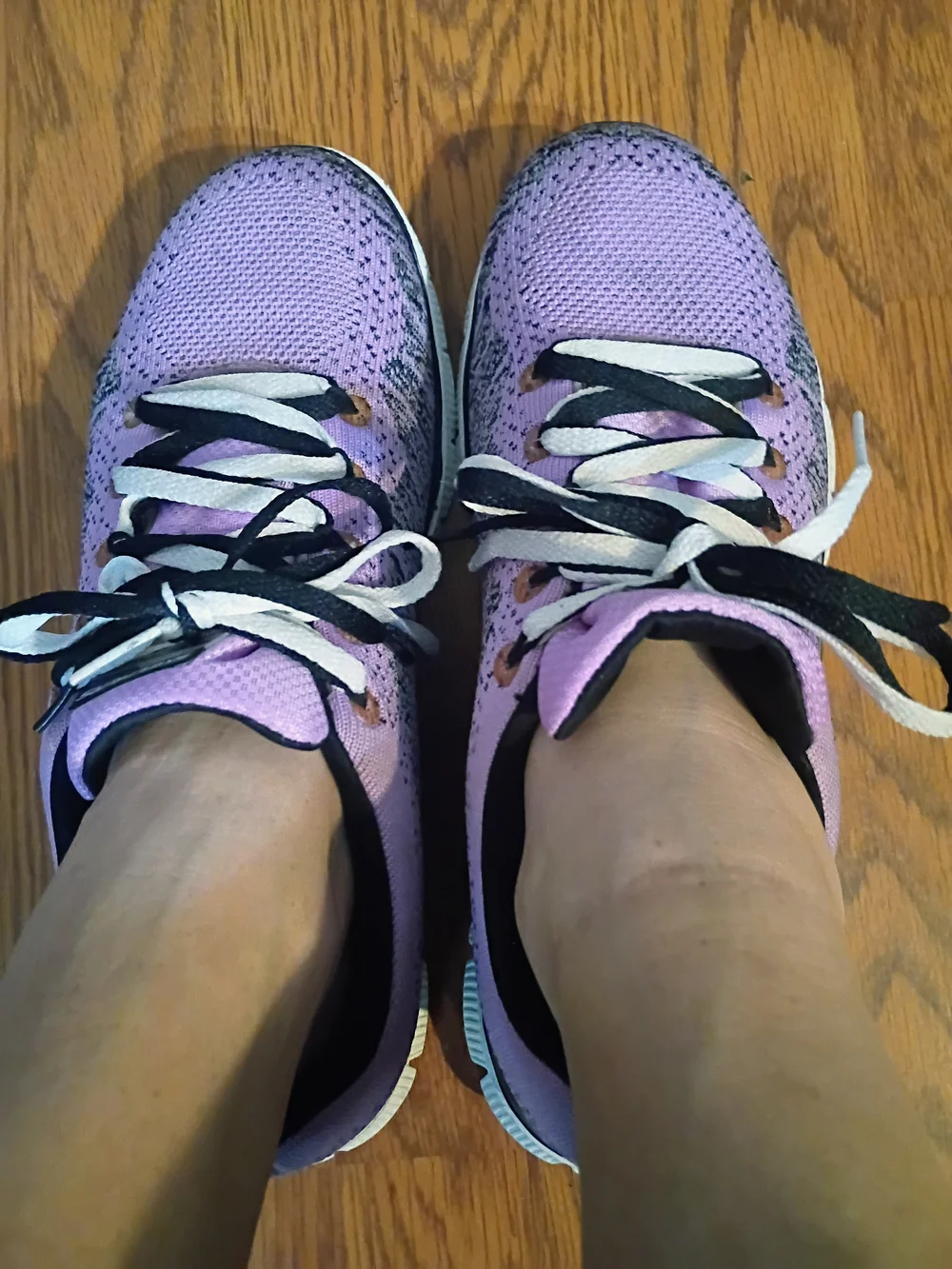 Skechers Lavender Knit Lace-Up Sneakers